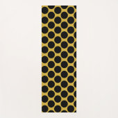 金属金ゴールドとブラックドットスタイル ヨガマット (正面)