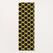 金属金ゴールドとブラックドットスタイル ヨガマット (裏面)