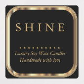 金属金ゴールドとブラック – 防水 ラベル (デザイン1)