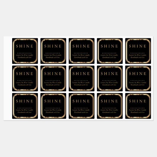 金属金ゴールドとブラック – 防水 ラベル (シート)