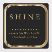 金属金ゴールドとブラック – 防水 ラベル (デザイン2)