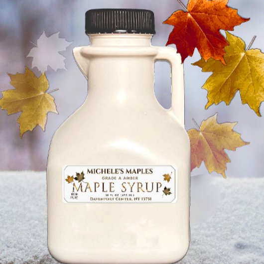 金属金ゴールドとホワイトメープル差出人住所ラベル ラベル