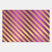 金属金ゴールドと紫のクリスマス ラッピングペーパーシート (正面3)