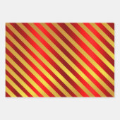 金属金ゴールドと赤クリスマス ラッピングペーパーシート (正面3)