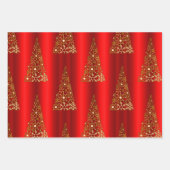 金属金ゴールドと赤クリスマス ラッピングペーパーシート (正面)