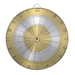 金属金ゴールドと銀円 ダーツボード