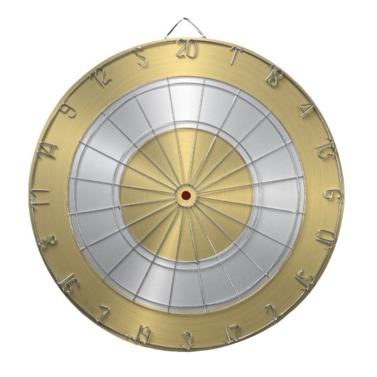 金属金ゴールドと銀円 ダーツボード (正面)