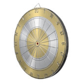 金属金ゴールドと銀円 ダーツボード (正面右)