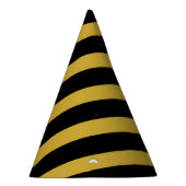 金属金ゴールドと黒ストライプのスタイリッシュ パーティーハット (右)