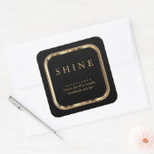 金属金ゴールドと黒ラベルの正方形 スクエアシール (封筒)