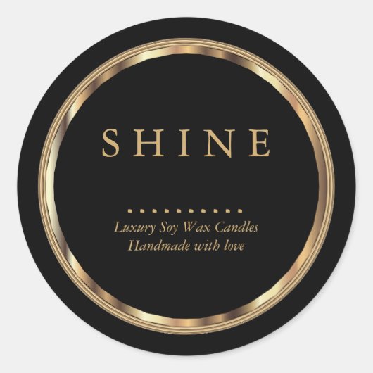 ⭐金属金ゴールドと黒ラベル ラウンドシール (正面)