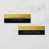 金属金ゴールドと黒2トーン スキニー名刺 (正面/裏面)