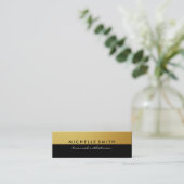 金属金ゴールドと黒2トーン スキニー名刺 (スタンド正面)