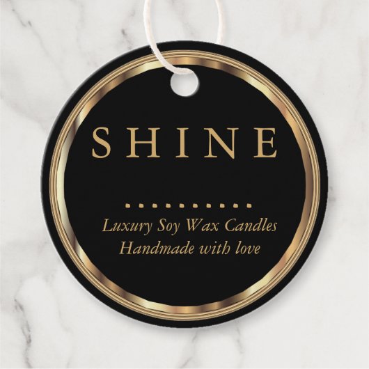 金属金ゴールドと黒 フェイバータグ (正面)