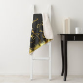 金属金ゴールドと黒 – メリークリスマス シェルパブランケット (インサイチュ)