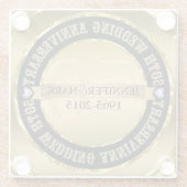 金属金ゴールドと2ハート50周年記念2 ガラスコースター (裏面)