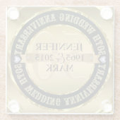 金属金ゴールドと2ハート50周年 ガラスコースター (裏面)