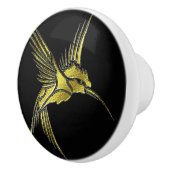 金属金ゴールドのハチドリのドレッサーの引出しのノブの引き セラミックノブ (右)