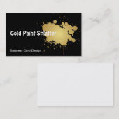 金属金ゴールドのペンキの（ばちゃばちゃ）跳ねるの名刺 名刺 (正面/裏面)