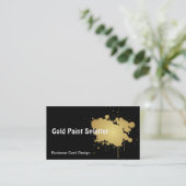 金属金ゴールドのペンキの（ばちゃばちゃ）跳ねるの名刺 名刺 (スタンド正面)