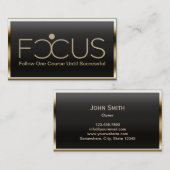 金属金ゴールドのボーダーカスタムなロゴの名刺 名刺 (正面/裏面)