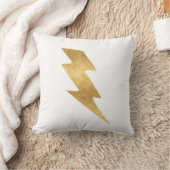金属金ゴールドの稲妻 クッション (ブランケット)