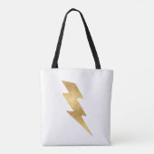 金属金ゴールドの稲妻 トートバッグ (裏面)