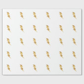 金属金ゴールドの稲妻 ラッピングペーパー (フラット)