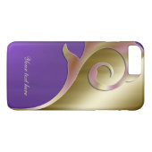 金属金ゴールドの紫色 Case-Mate iPhoneケース (裏面(横))