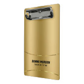 金属金ゴールドの背景とストライプフレーム ミニクリップボード (アングル2)