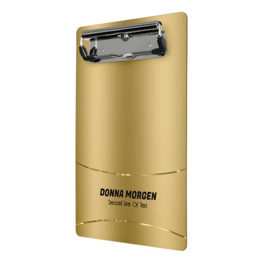 金属金ゴールドの背景とストライプフレーム ミニクリップボード (アングル2)