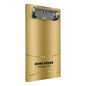 金属金ゴールドの背景とストライプフレーム ミニクリップボード (アングル)