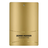 金属金ゴールドの背景とストライプフレーム ミニクリップボード (裏面)