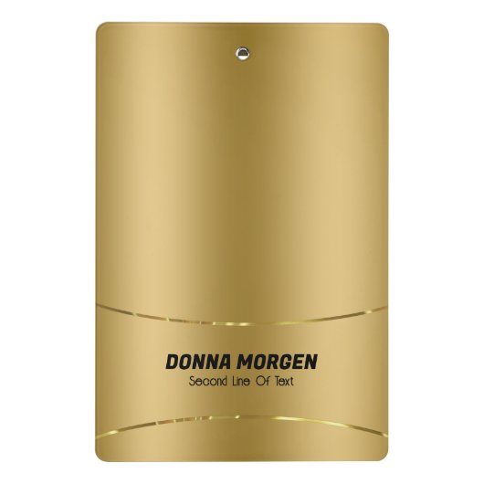 金属金ゴールドの背景とストライプフレーム ミニクリップボード (裏面)