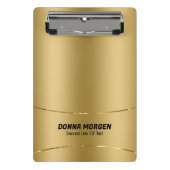 金属金ゴールドの背景とストライプフレーム ミニクリップボード (正面)