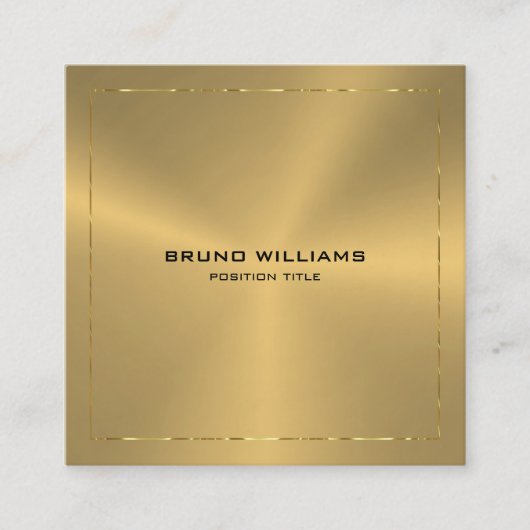 金属金ゴールドの輝き縁どの像 スクエア名刺 (正面)