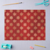 金属金ゴールドの雪の赤いデコページ 薄葉紙 (クラフト)
