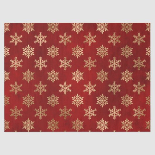 金属金ゴールドの雪の赤いデコページ 薄葉紙 (正面)
