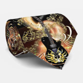 金属金ゴールドの電気石のギター音楽タイ ネクタイ (ロール)