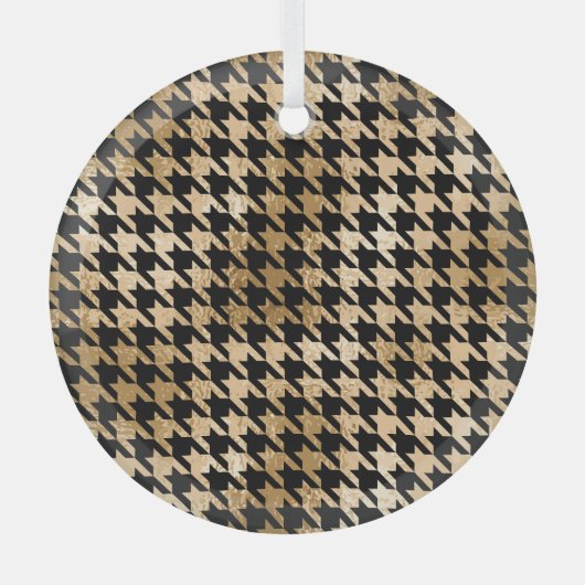 金属金ゴールドは歯、ファッションパターンを持つ。 ガラスオーナメント (正面)