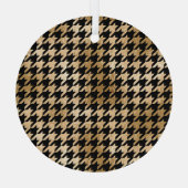 金属金ゴールドは歯、ファッションパターンを持つ。 ガラスオーナメント (裏面)