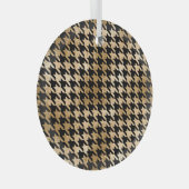 金属金ゴールドは歯、ファッションパターンを持つ。 ガラスオーナメント (正面右)