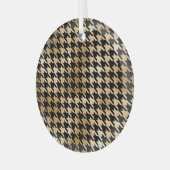 金属金ゴールドは歯、ファッションパターンを持つ。 ガラスオーナメント (正面左)