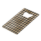 金属金ゴールドは歯、ファッションパターンを持つ。 クレジットカード栓抜き (裏面アングル)