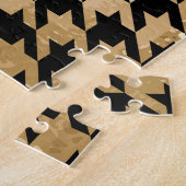 金属金ゴールドは歯、ファッションパターンを持つ。 ジグソーパズル (側面)