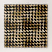 金属金ゴールドは歯、ファッションパターンを持つ。 ジグソーパズル (横)