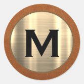 金属金ゴールドイニシャル ラウンドシール (正面)