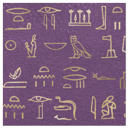 金属金ゴールドエジプト文字紫 ファブリック
