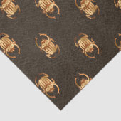 金属金ゴールドエジプト産のスカラブ甲虫が茶色 薄葉紙 (詳細)