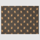 金属金ゴールドエジプト産のスカラブ甲虫が茶色 薄葉紙 (正面)